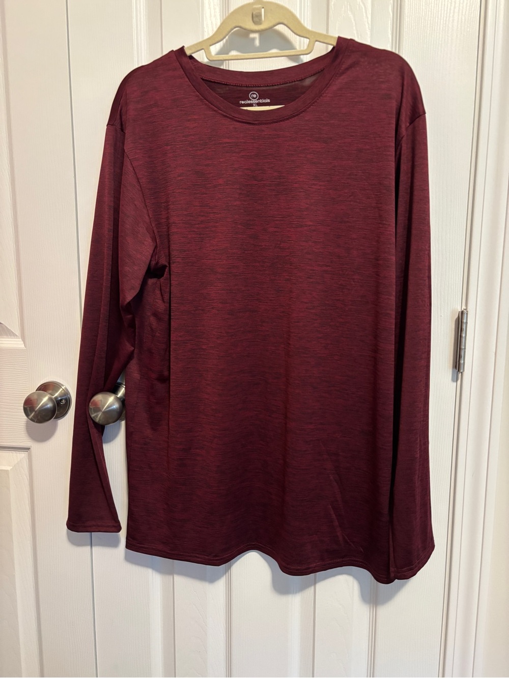 Men's Long Sleeve Sun UPF 50 Shirt- Burgundy Heather